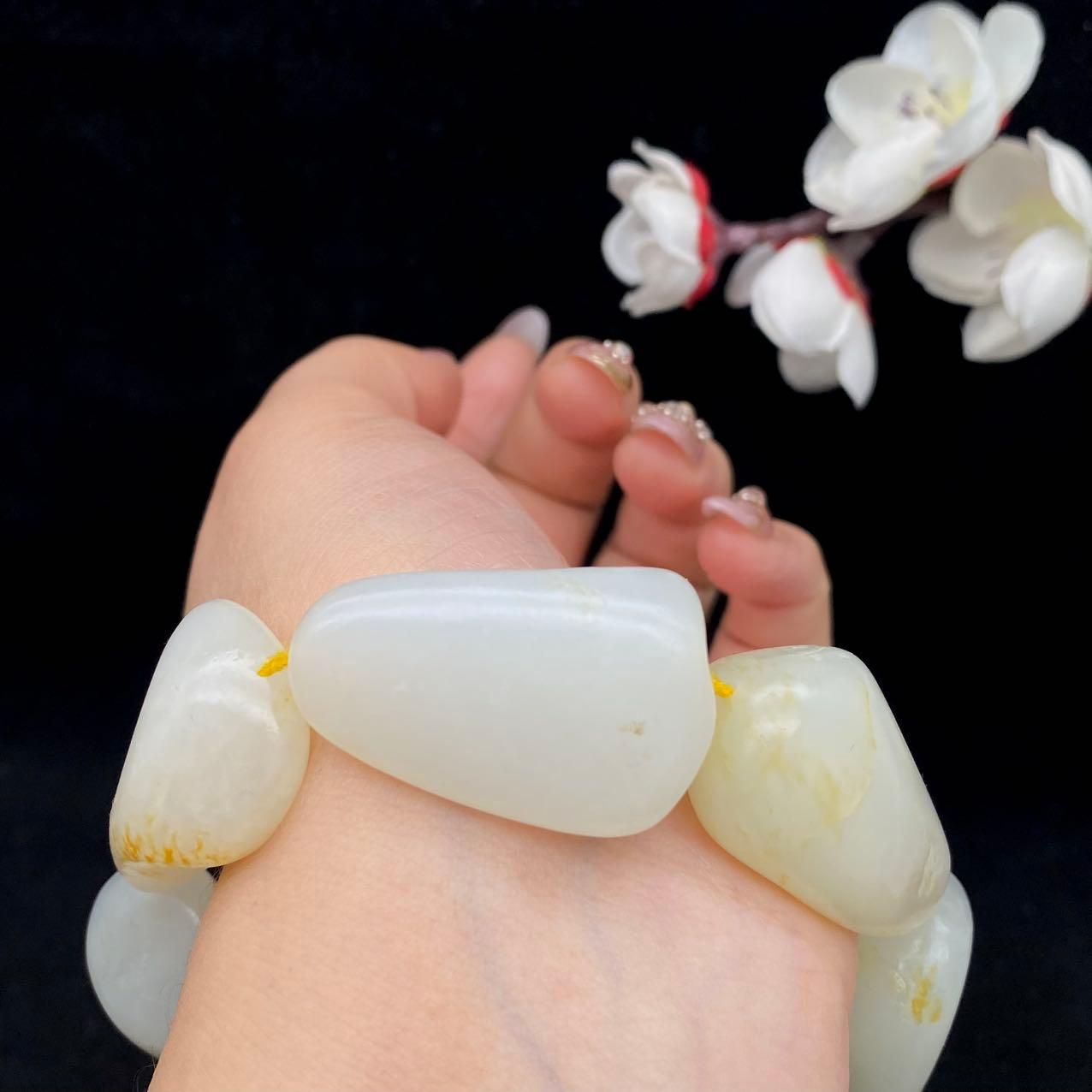 和田玉洒金皮【精品手串】（119.3g）