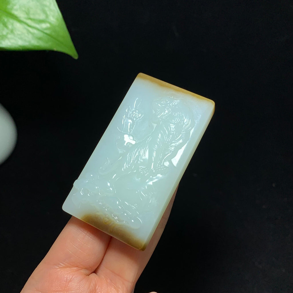 高品质新疆且末糖白玉上山虎挂件（62.5g）