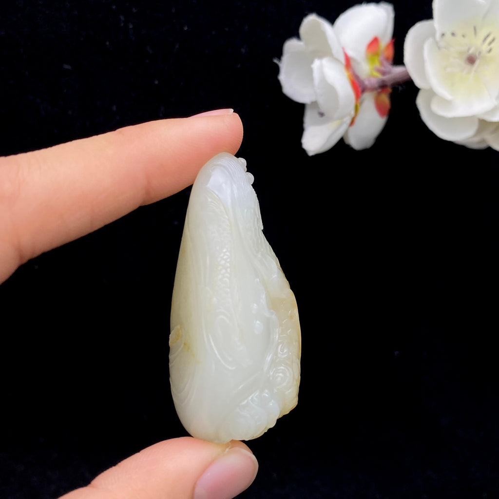 和田玉籽料【嗤吻】挂件（53.5g）