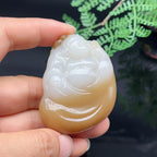 和田玉糖羊脂白玉代代有福笑佛挂件（70.441g）