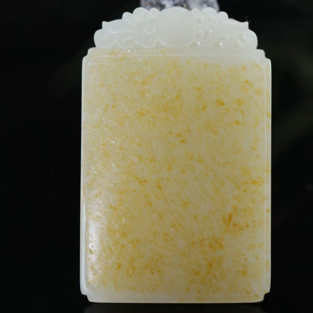 和田玉洒金皮无事牌挂坠（74.3g）