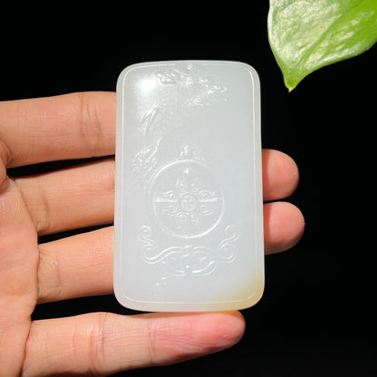 和田玉羊脂糖白观音牌（79.1g）
