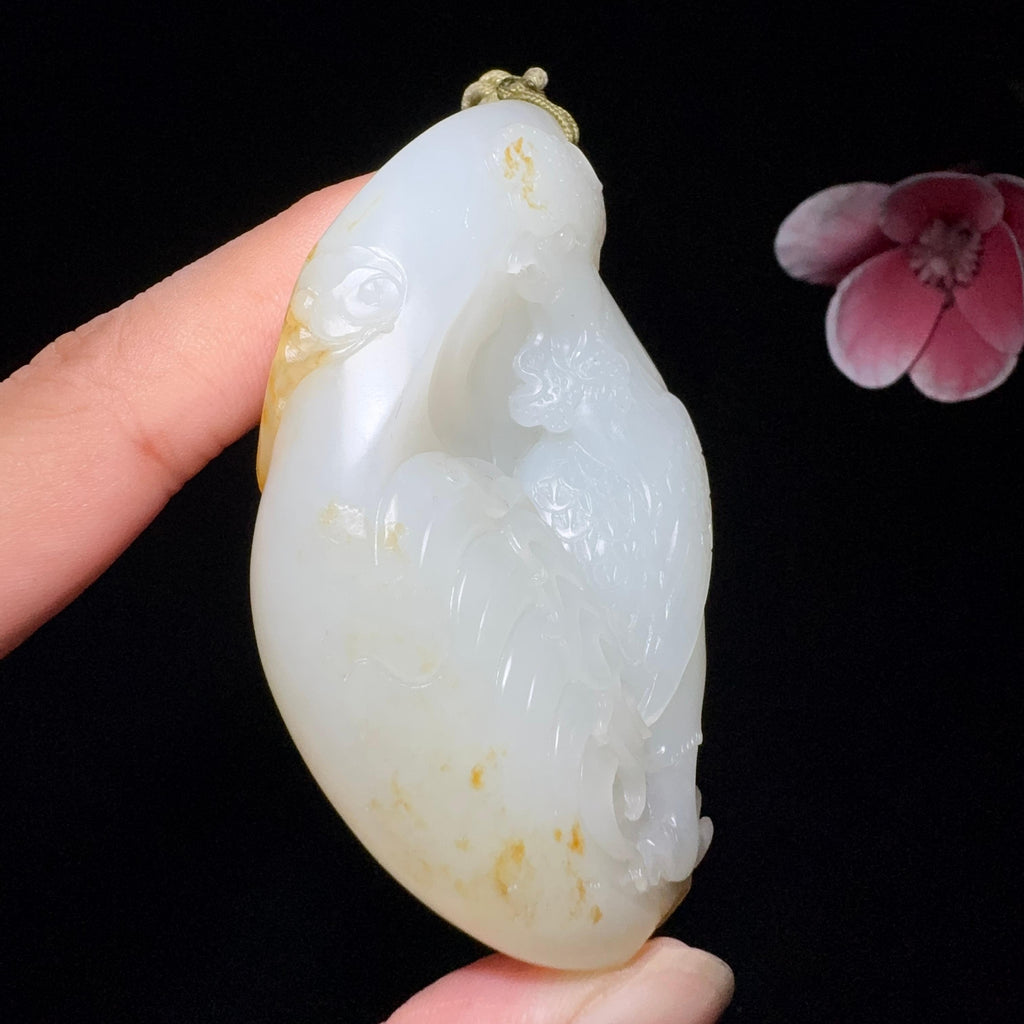 和田玉籽料雄鸡手把件（141.3g）