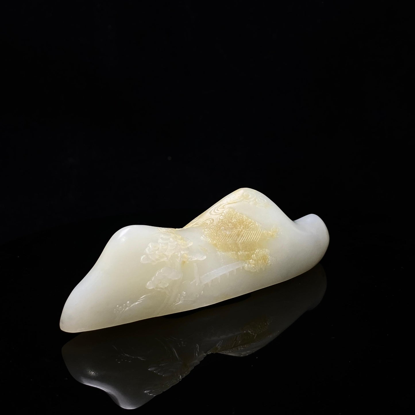 和田玉米达料山水摆件（笔架）（55.5g）