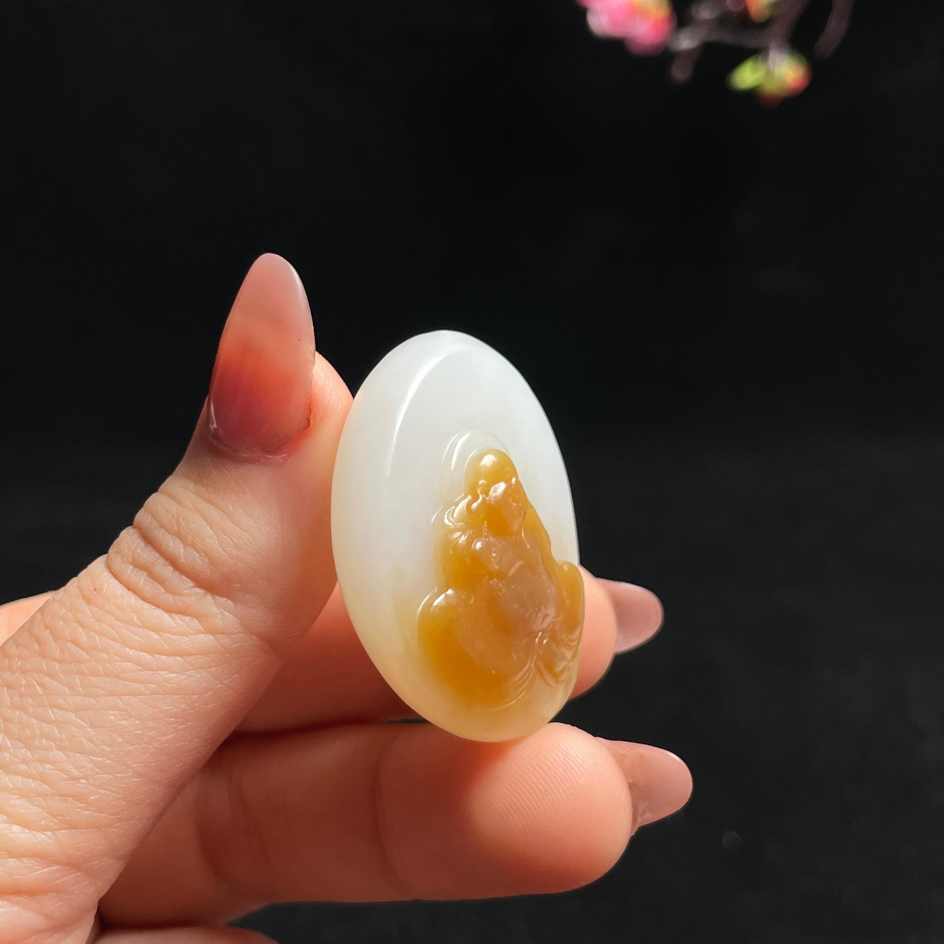 和田且末料糖白羊脂白玉佛挂件（22.9g）