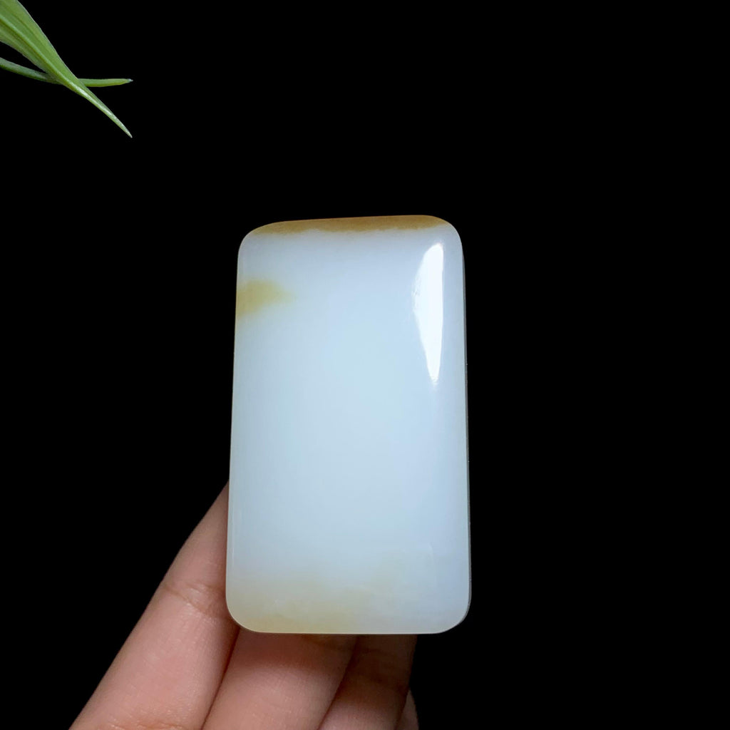 和田玉山料糖白玉无事牌（81.0g）