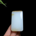 和田玉山料糖白玉无事牌（81.0g）