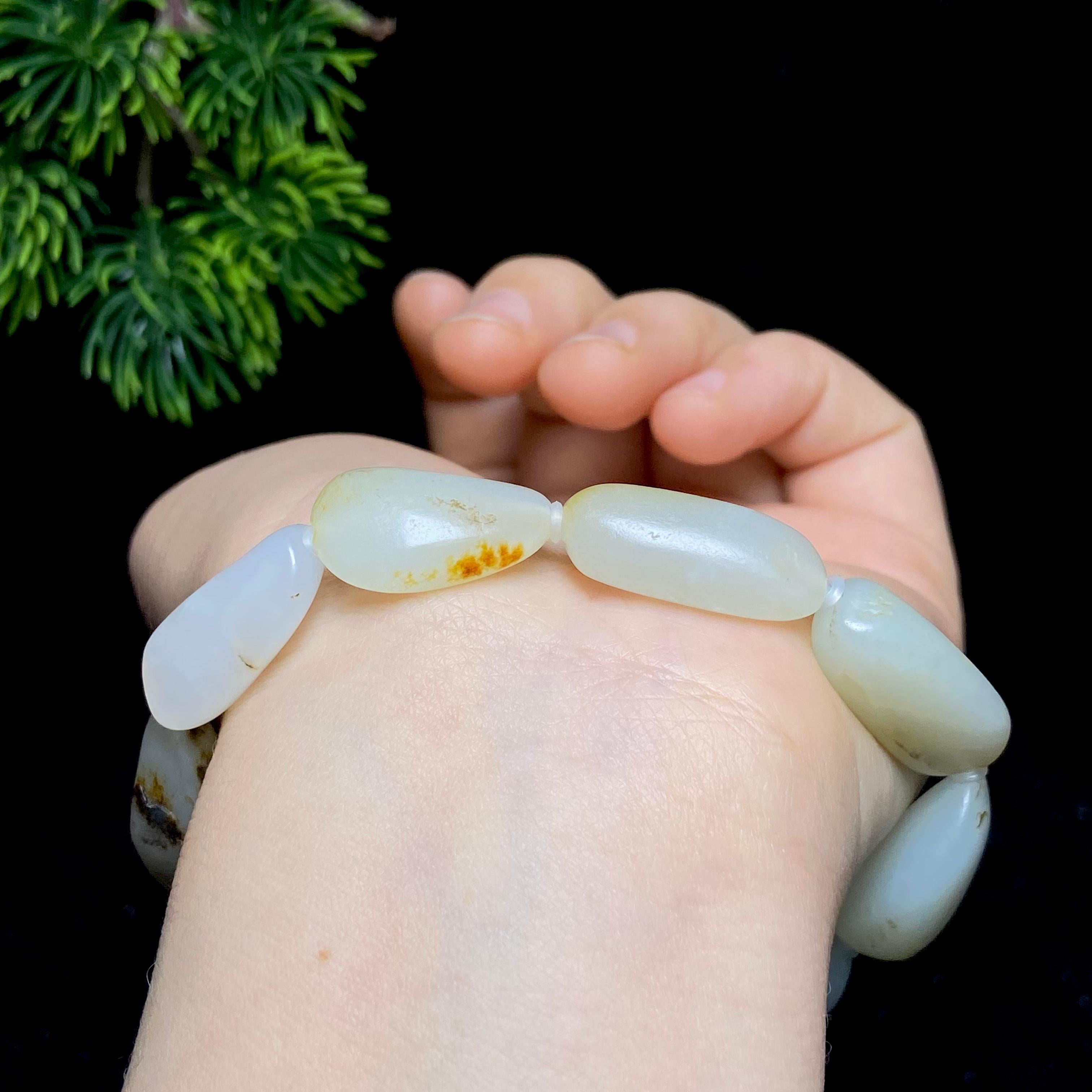 和田玉白玉籽料手串（33.01g）