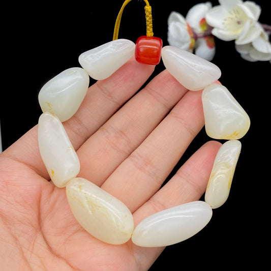 和田玉洒金皮【精品手串】（62.9g）