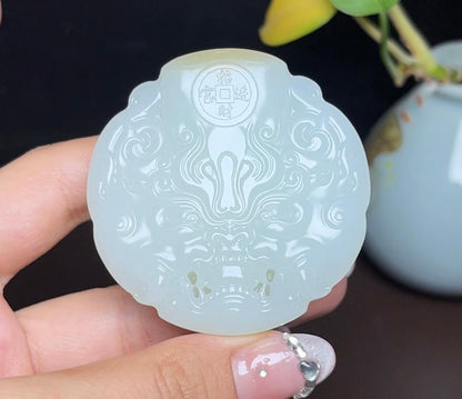 新疆和田玉且末糖守护皮带扣（95.1g）