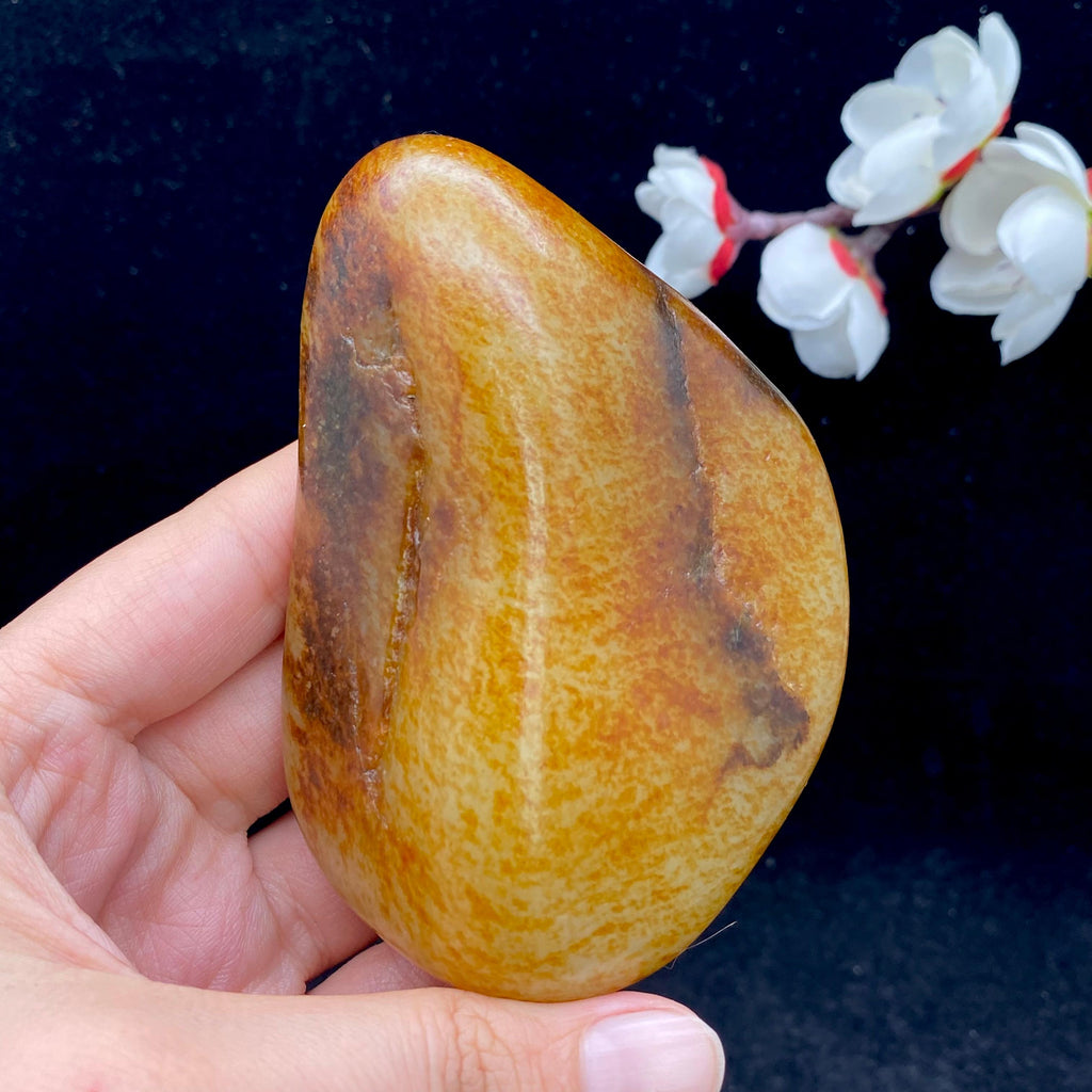 和田玉洒红皮籽料手把件（265.1g）