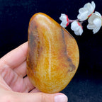 和田玉洒红皮籽料手把件（265.1g）