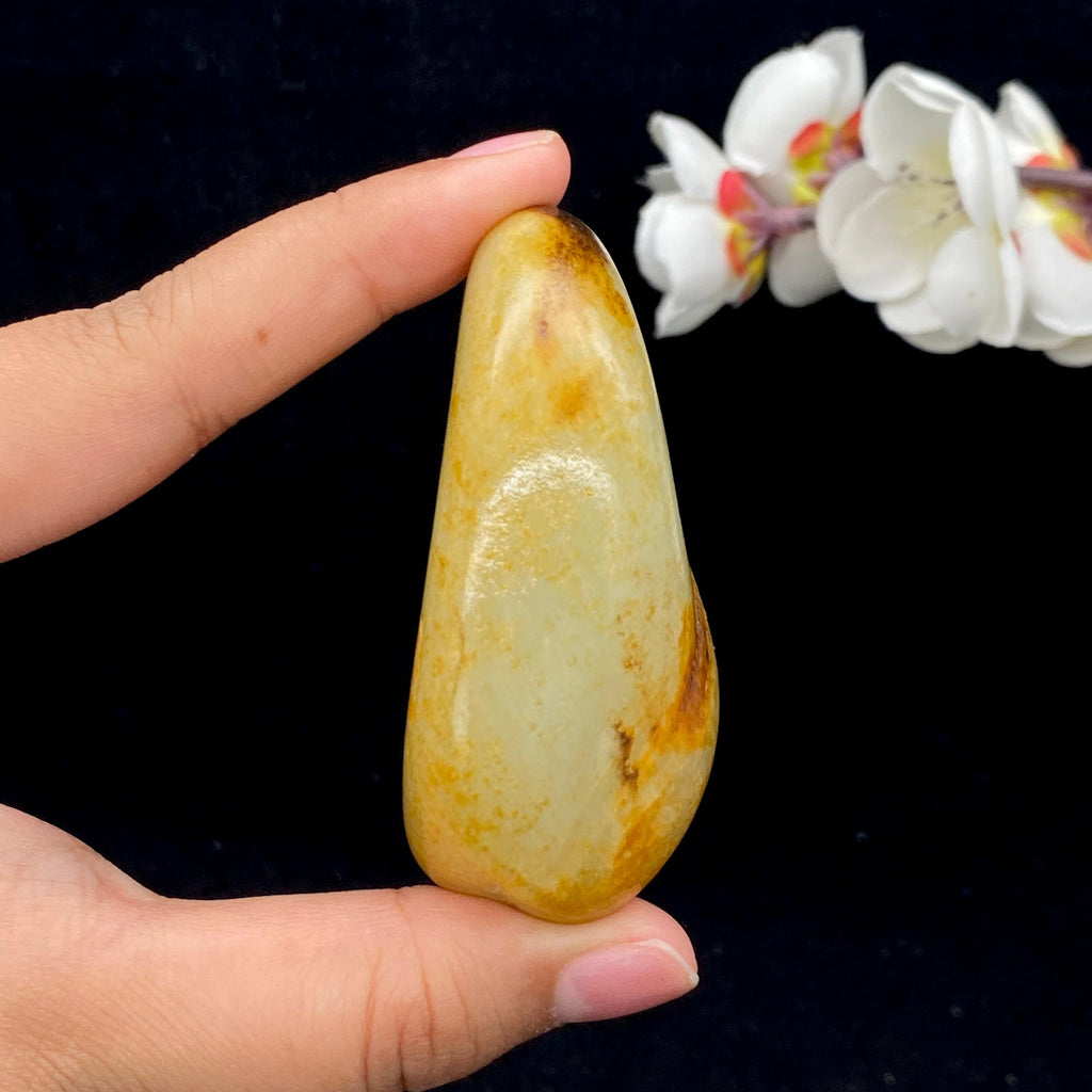和田玉洒金皮籽料手把件（122.8g）