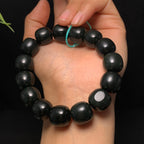 和田籽料黑青老型珠手串（72.4g）