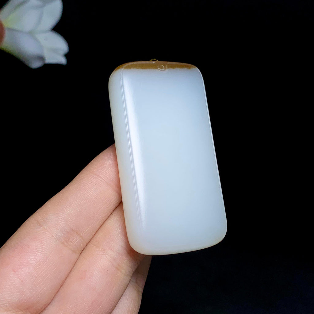 高品质和田糖白玉无事牌（57.0g）