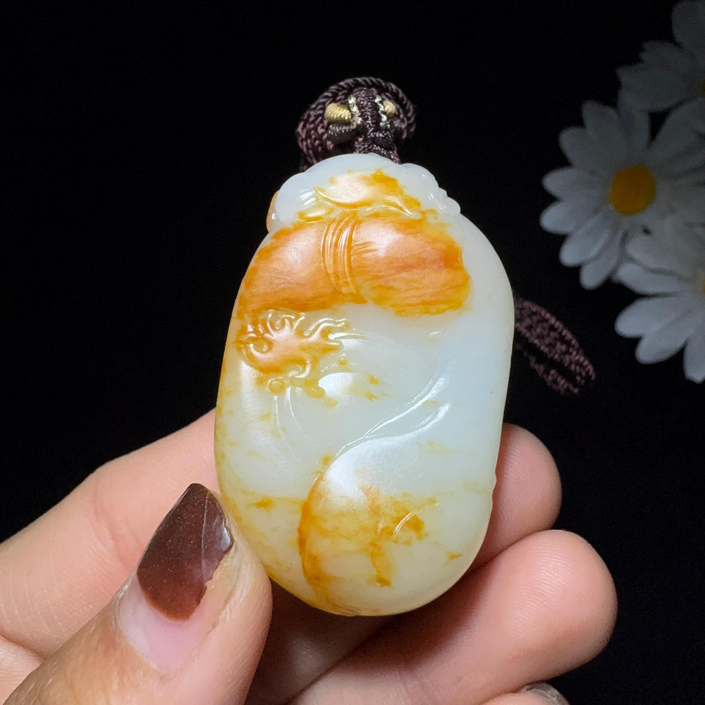 和田玉籽料收藏级挂件佛公（51.5g）