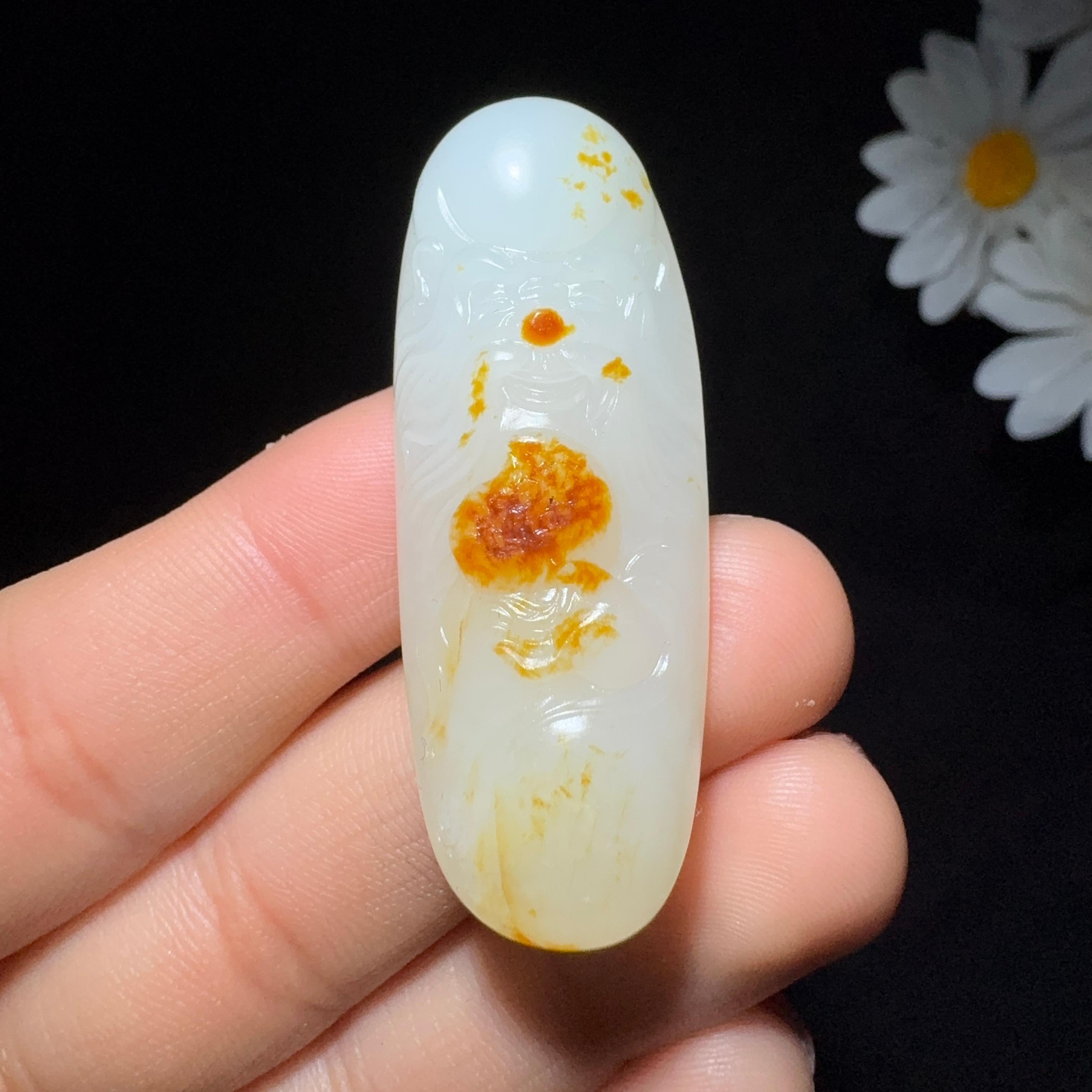 精品和田玉籽料寿星挂件（15.4g）