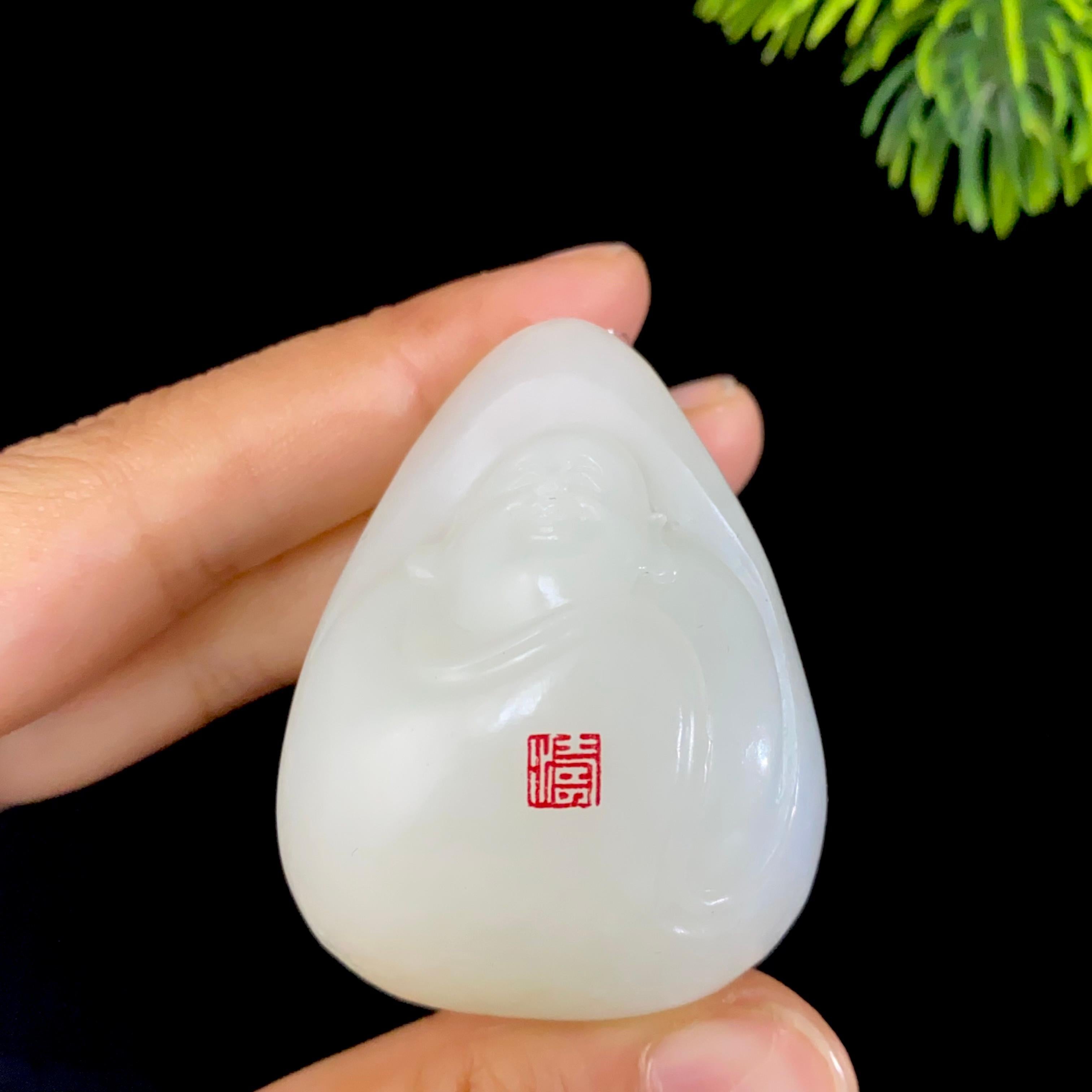 【超值推荐】和田玉羊脂白玉佛公（56.2g）