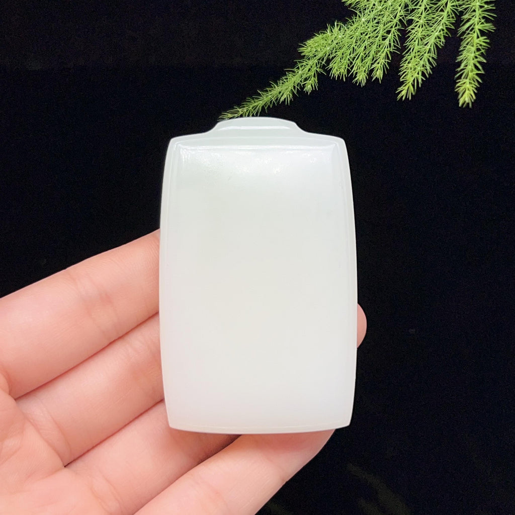 和田玉羊脂白玉无事牌（70.7g）