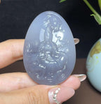 和田玉紫罗兰御龙观音（43.4g）