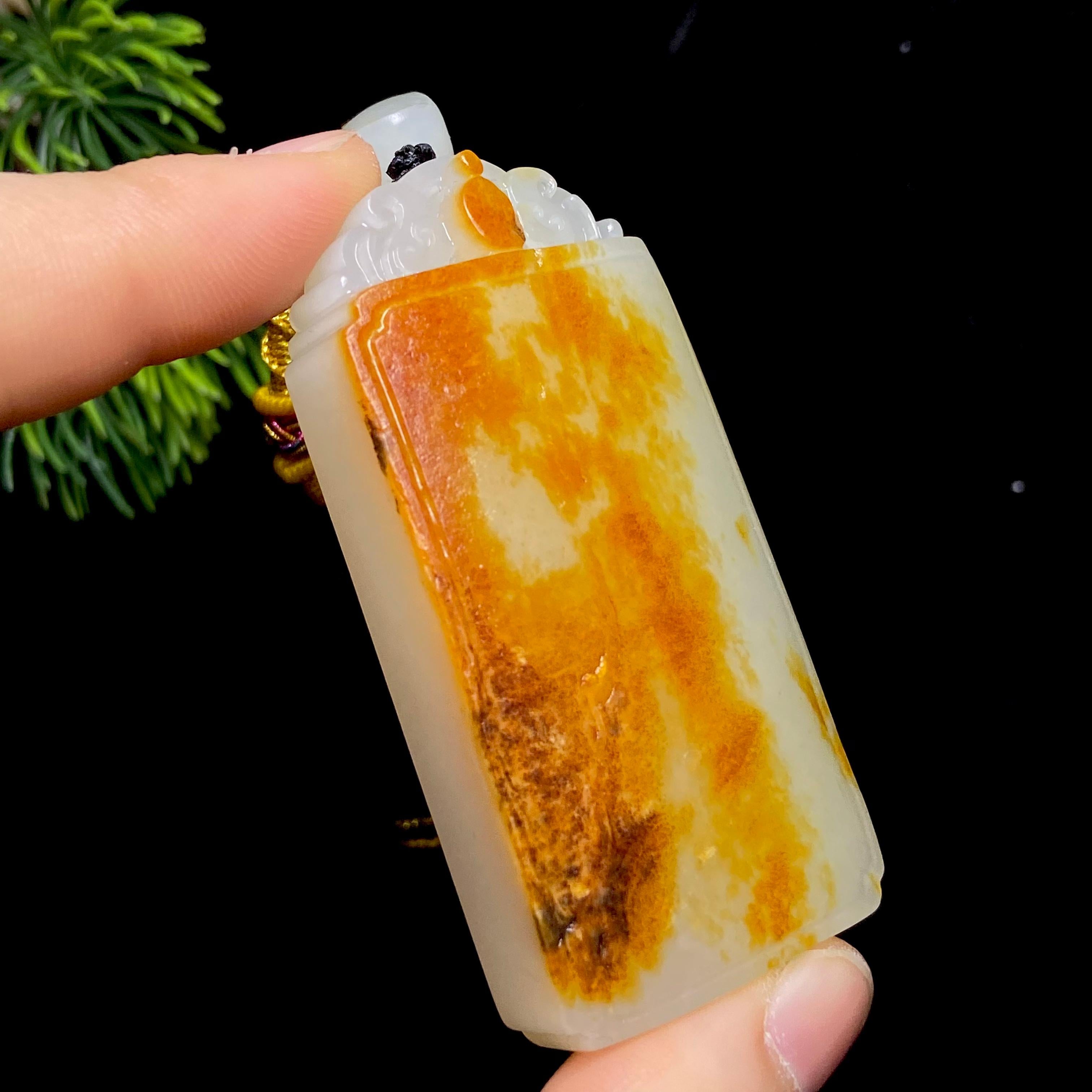 和田玉籽料无事牌（76.7g）