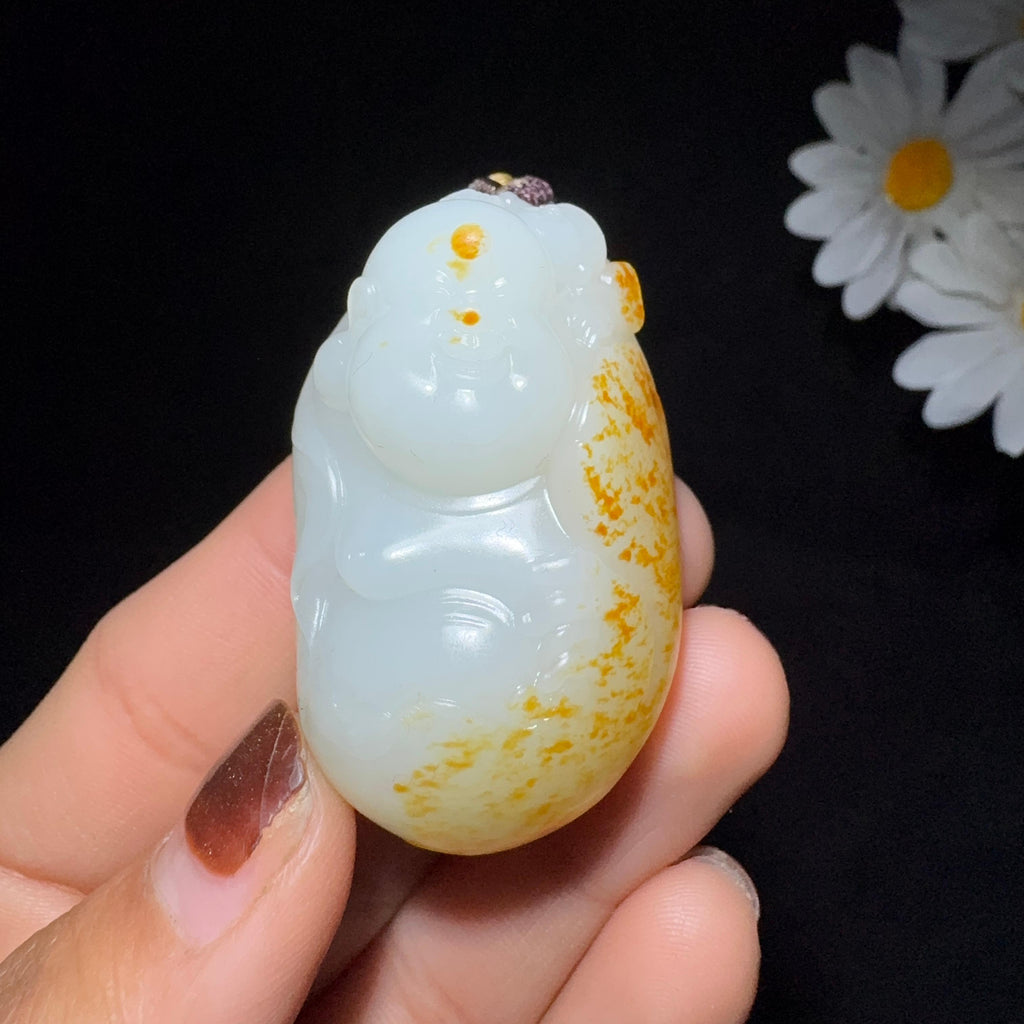 和田玉籽料收藏级挂件佛公（51.5g）