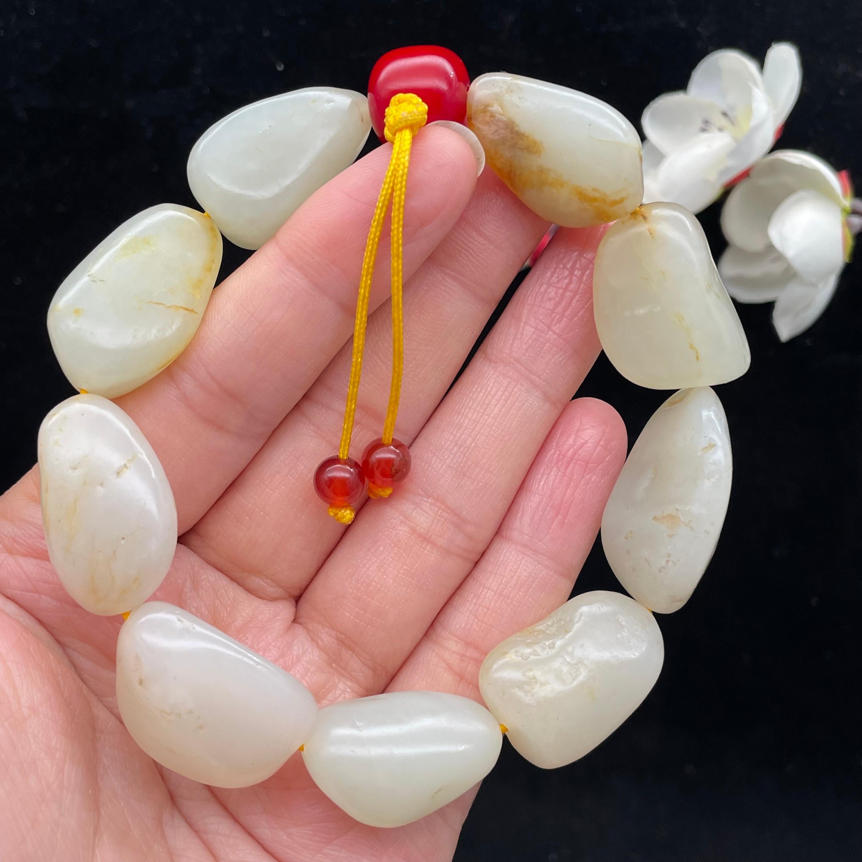 和田玉洒金皮籽料【精品手串】（67.8g）