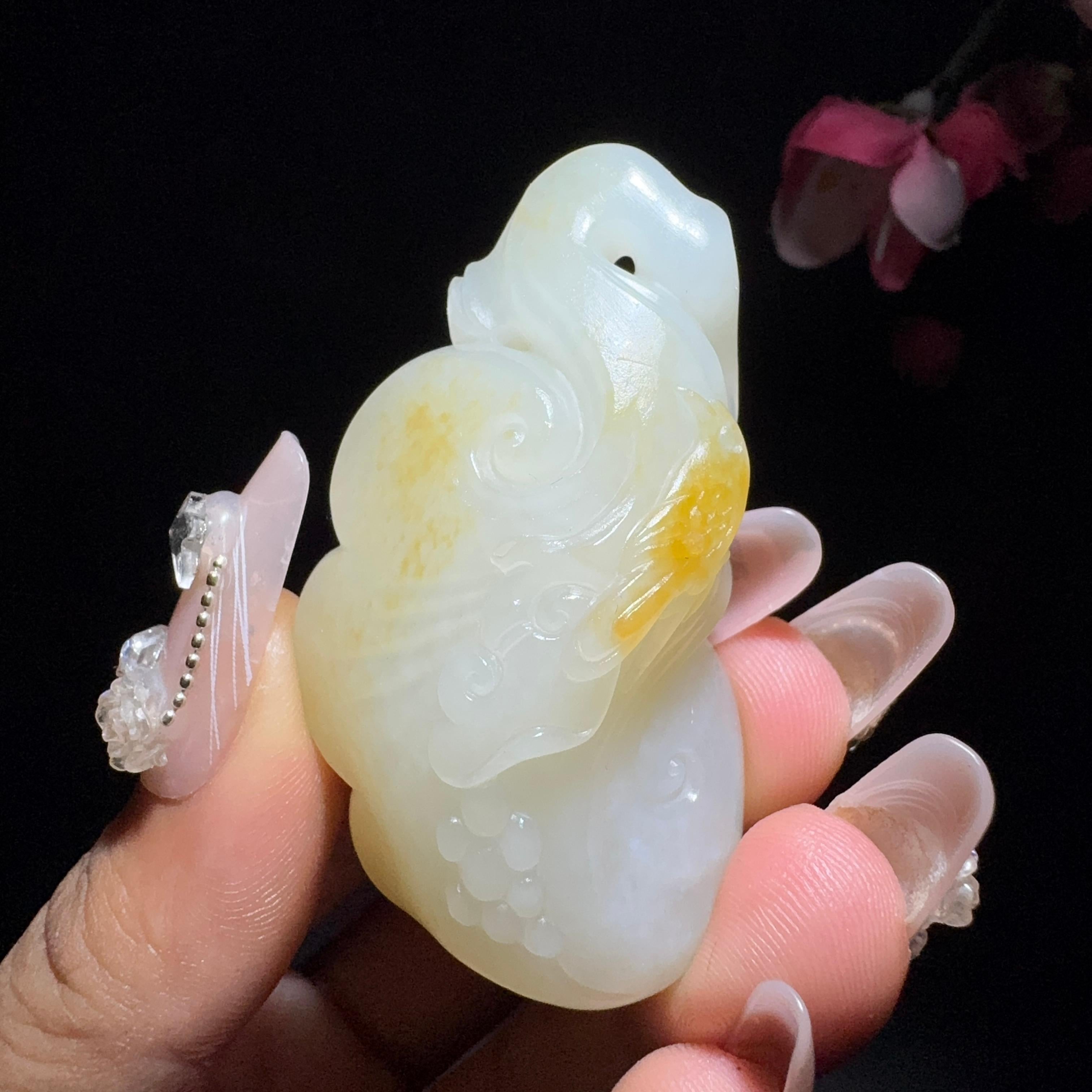 和田玉籽料挂件如意（40.7g）