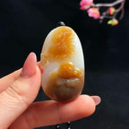 和田且末料羊脂白玉老红佛挂件（g）