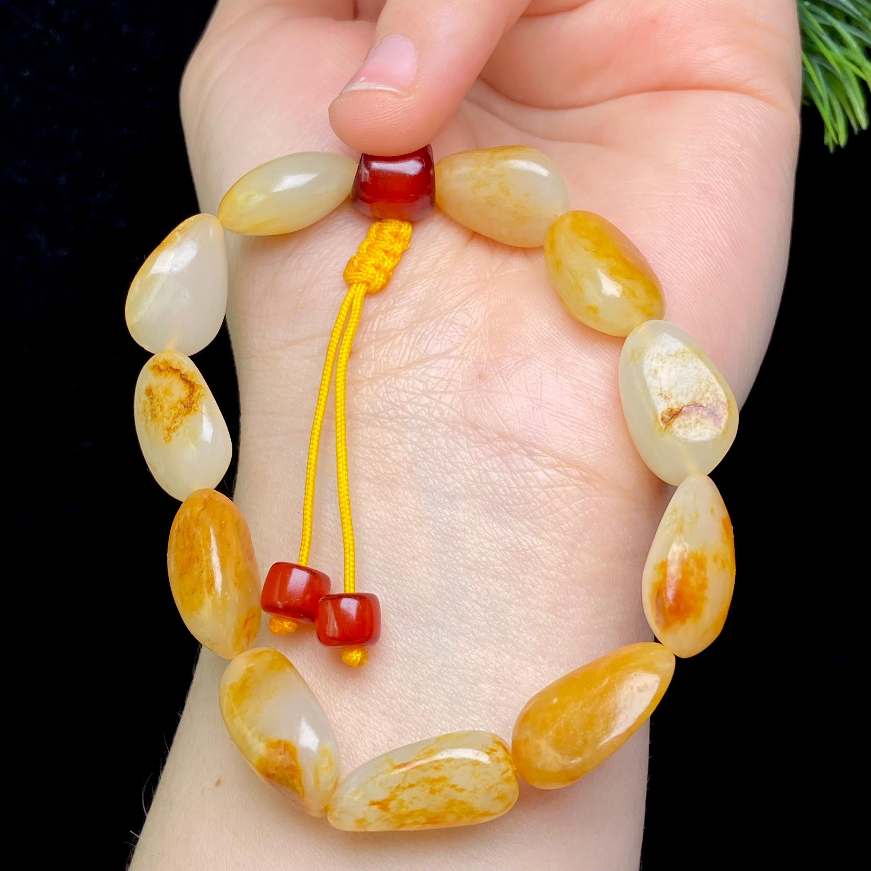 和田玉洒金皮籽料手串（36.11g）