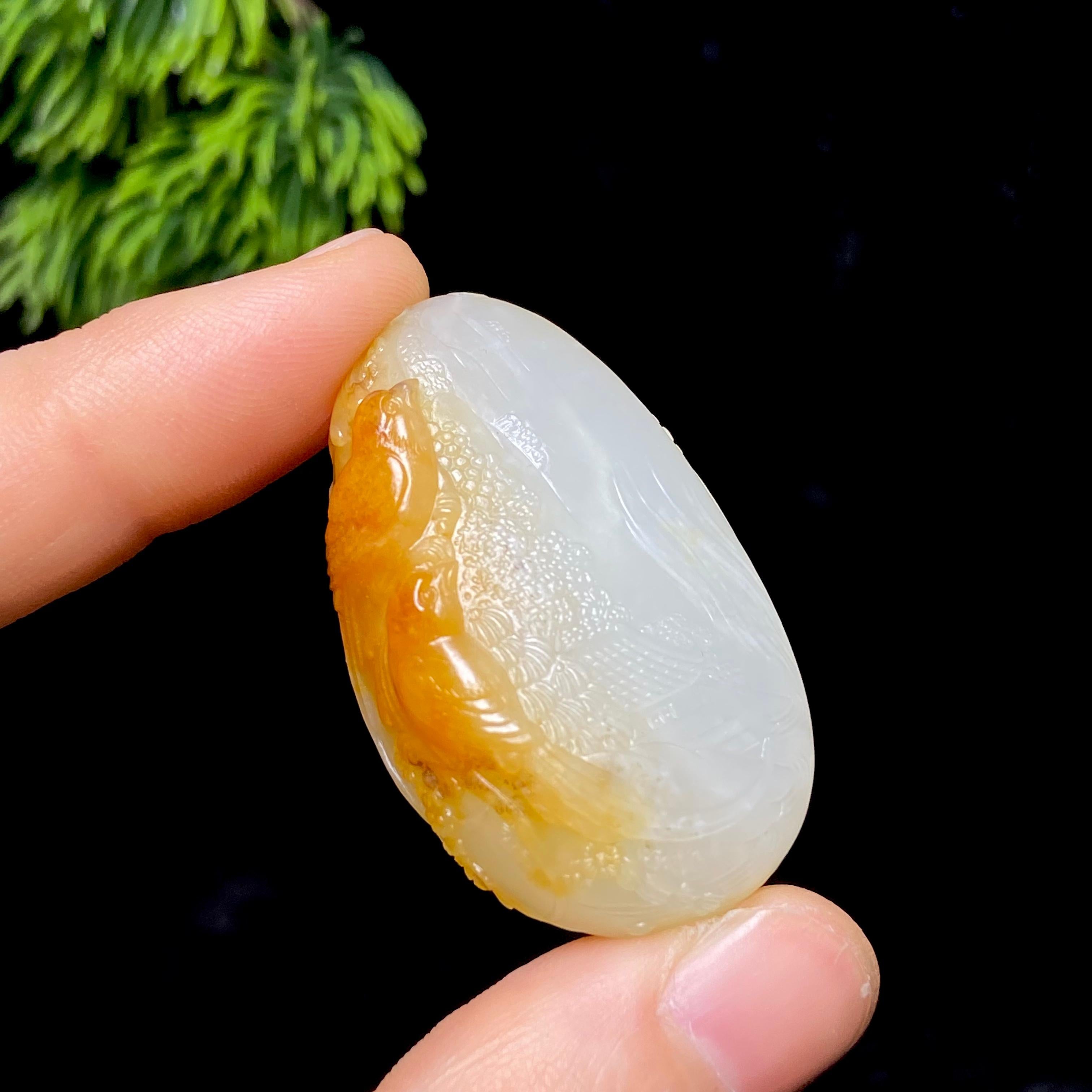 和田玉籽料山水花鸟（26.7g）