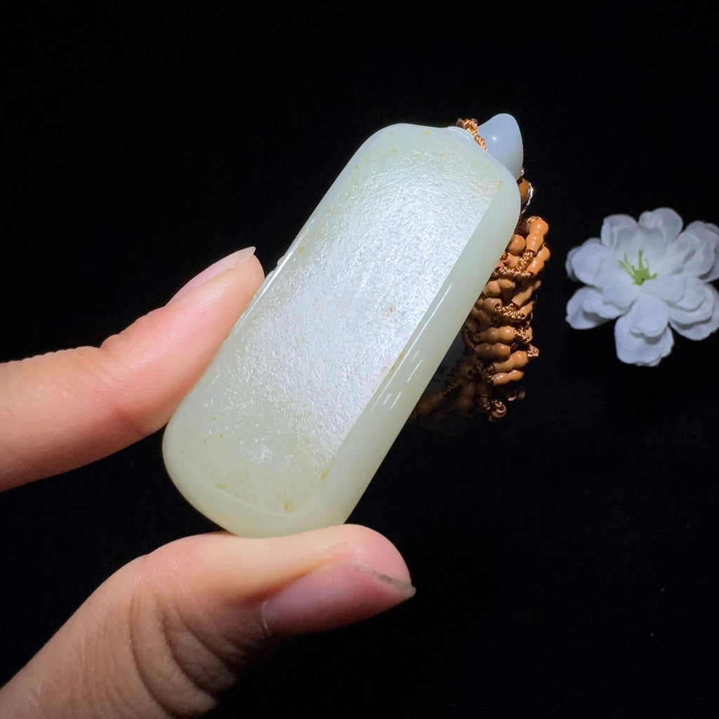 和田玉籽料平安无事牌（39.2g）