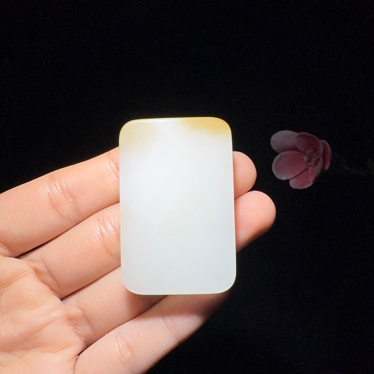 和田玉糖白平安无事牌（37.2g）