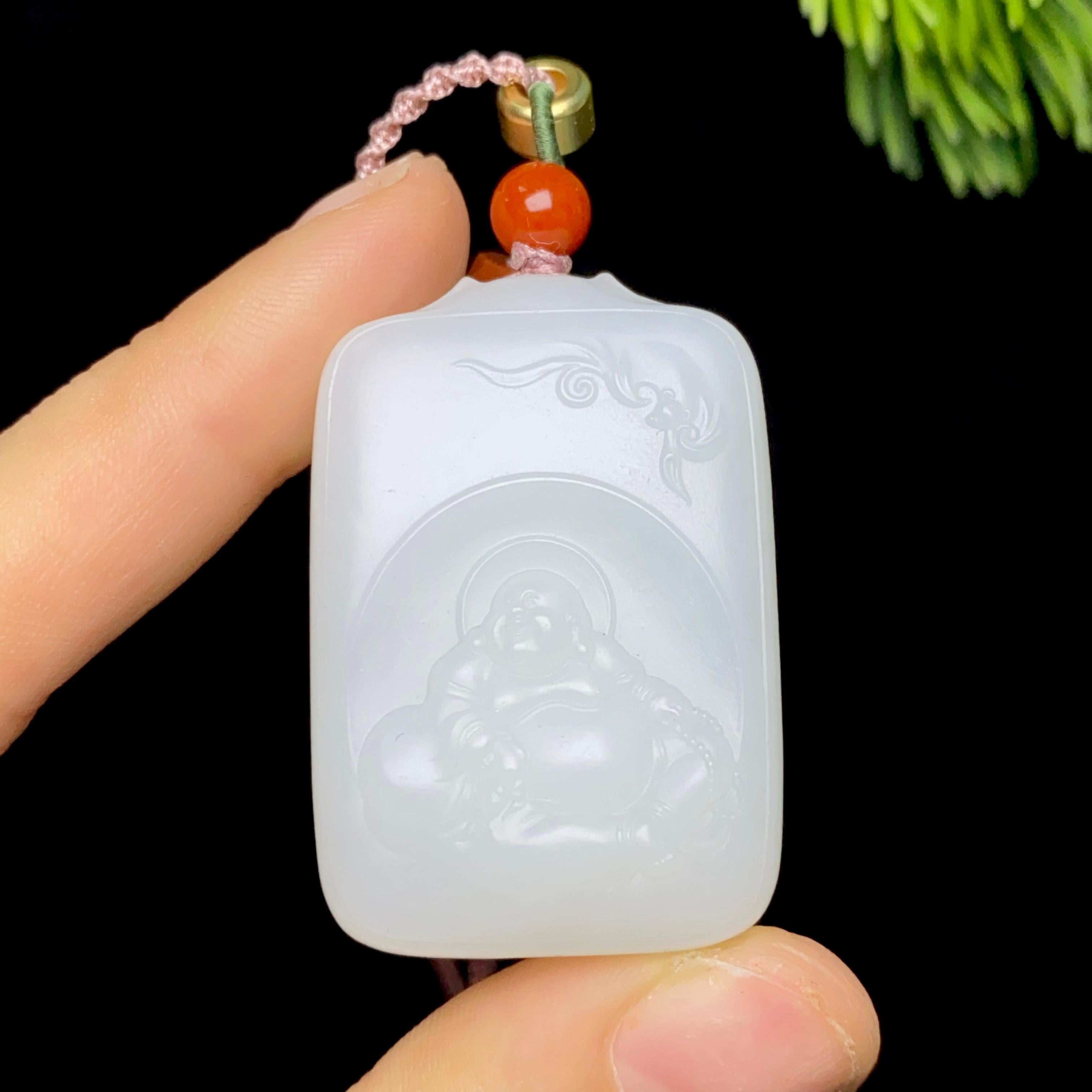 和田玉白玉佛公（35.6g）