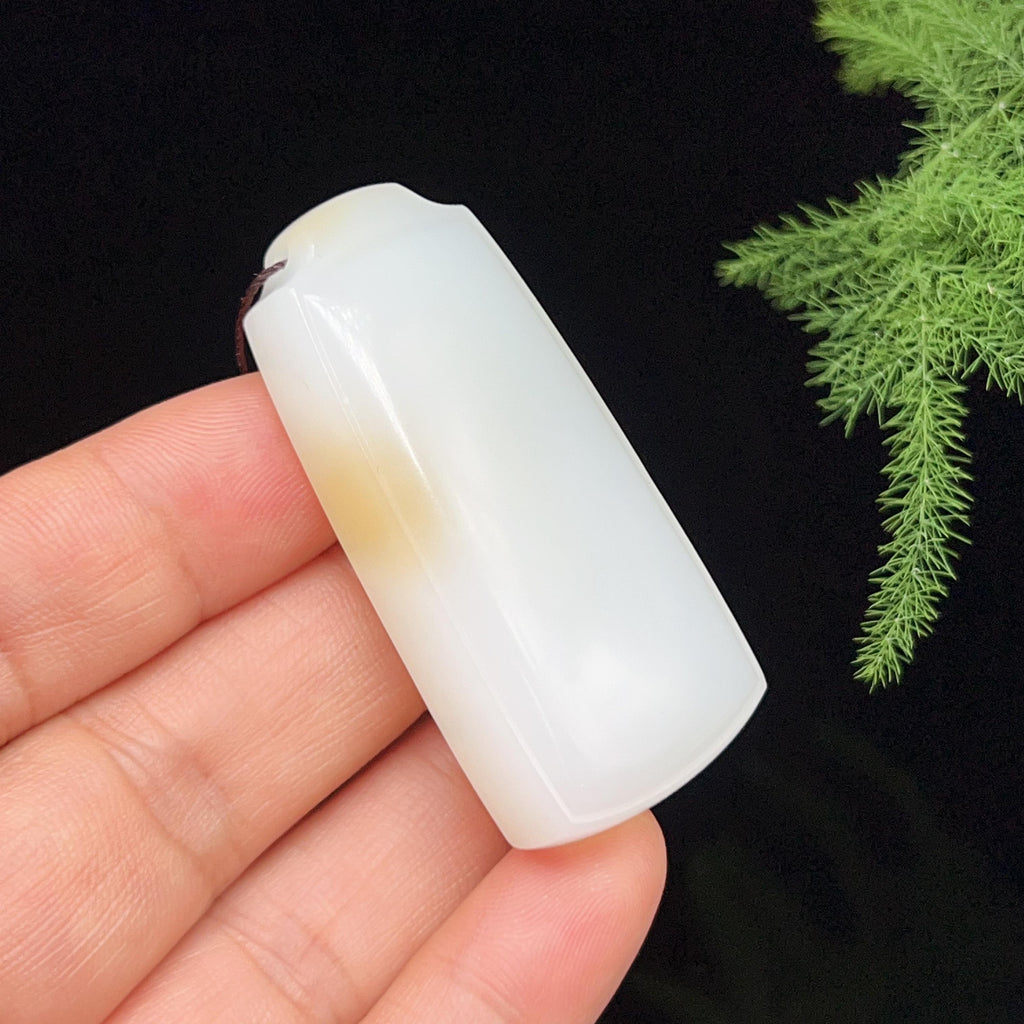 和田玉羊脂白玉糖白无事牌（35.8g）