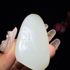 和田玉籽料莲花观音（39.1g）