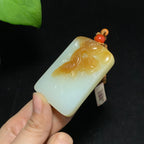 收藏级新疆且末金山矿糖玉花开富贵挂件（80.0g）