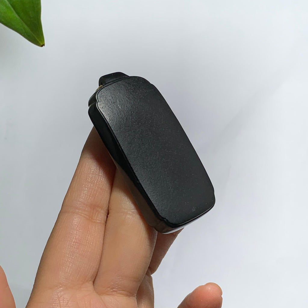 和田籽料黑青无事牌挂件（44.8g）
