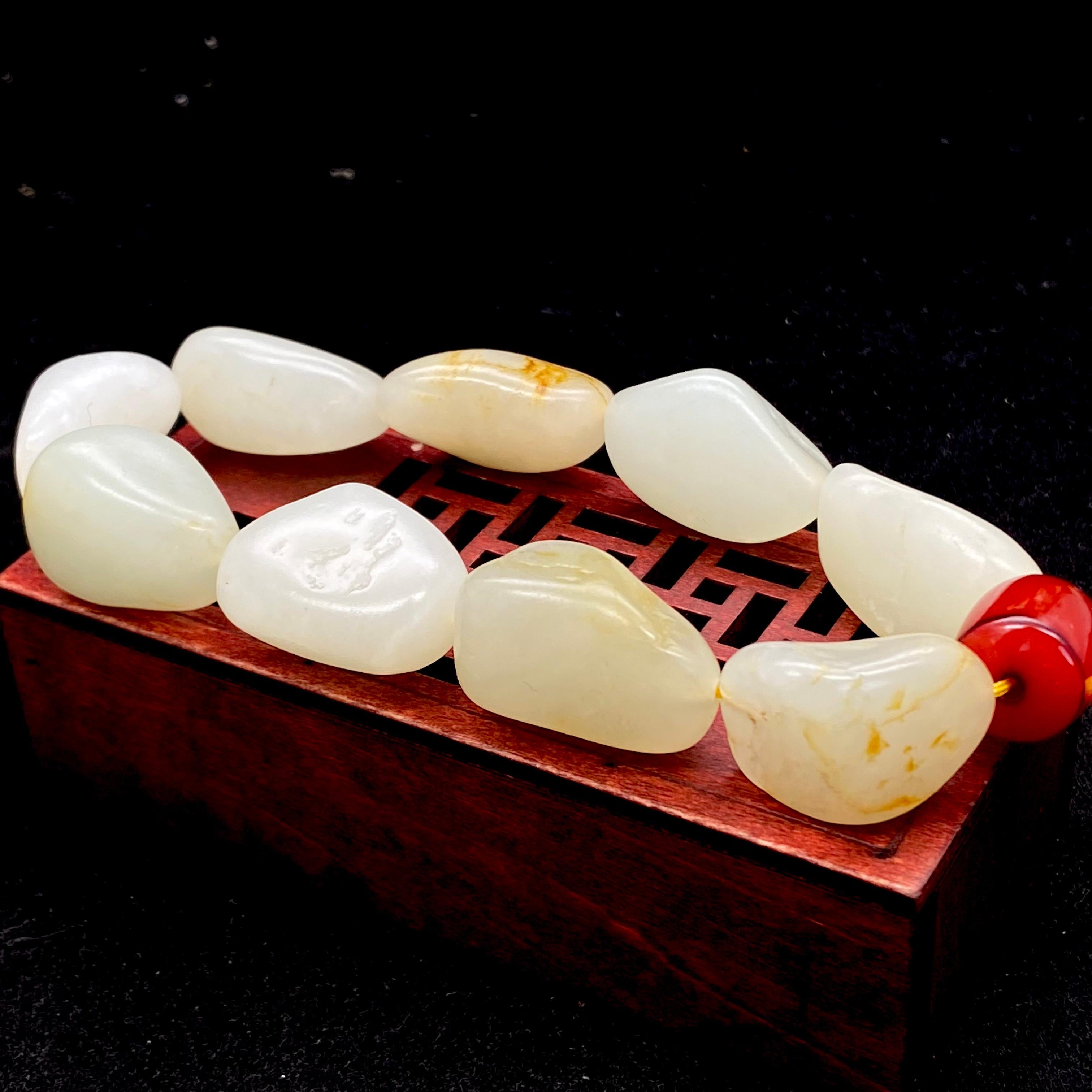 和田玉洒金皮【精品手串】（72g）