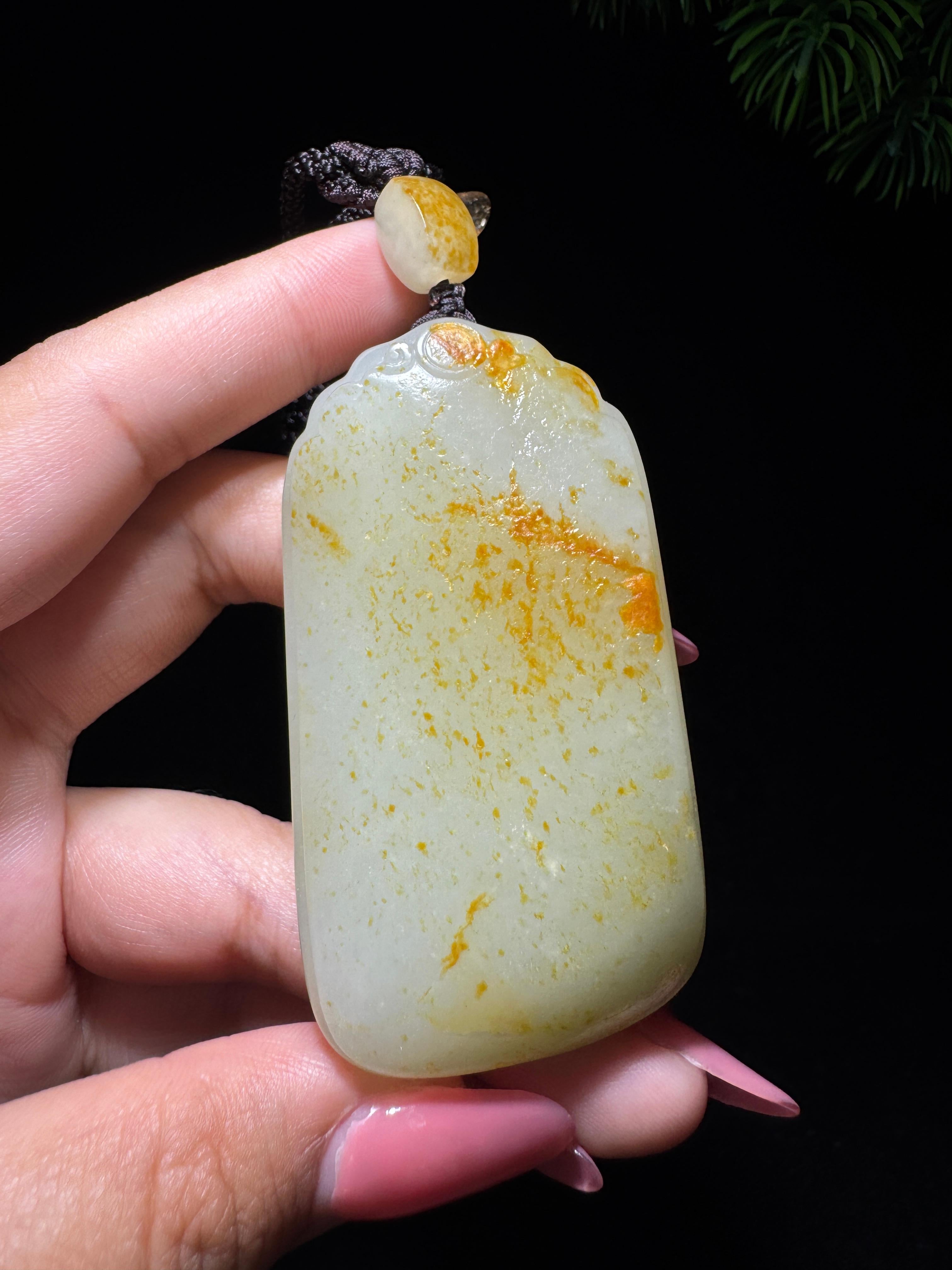 和田玉籽料满皮无事牌（76.7g）