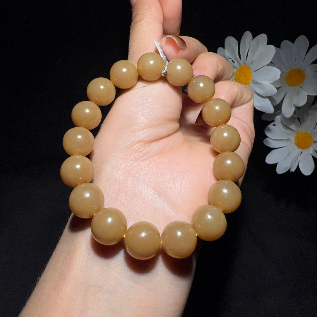 精品和田玉全糖圆珠手串（43.6g）