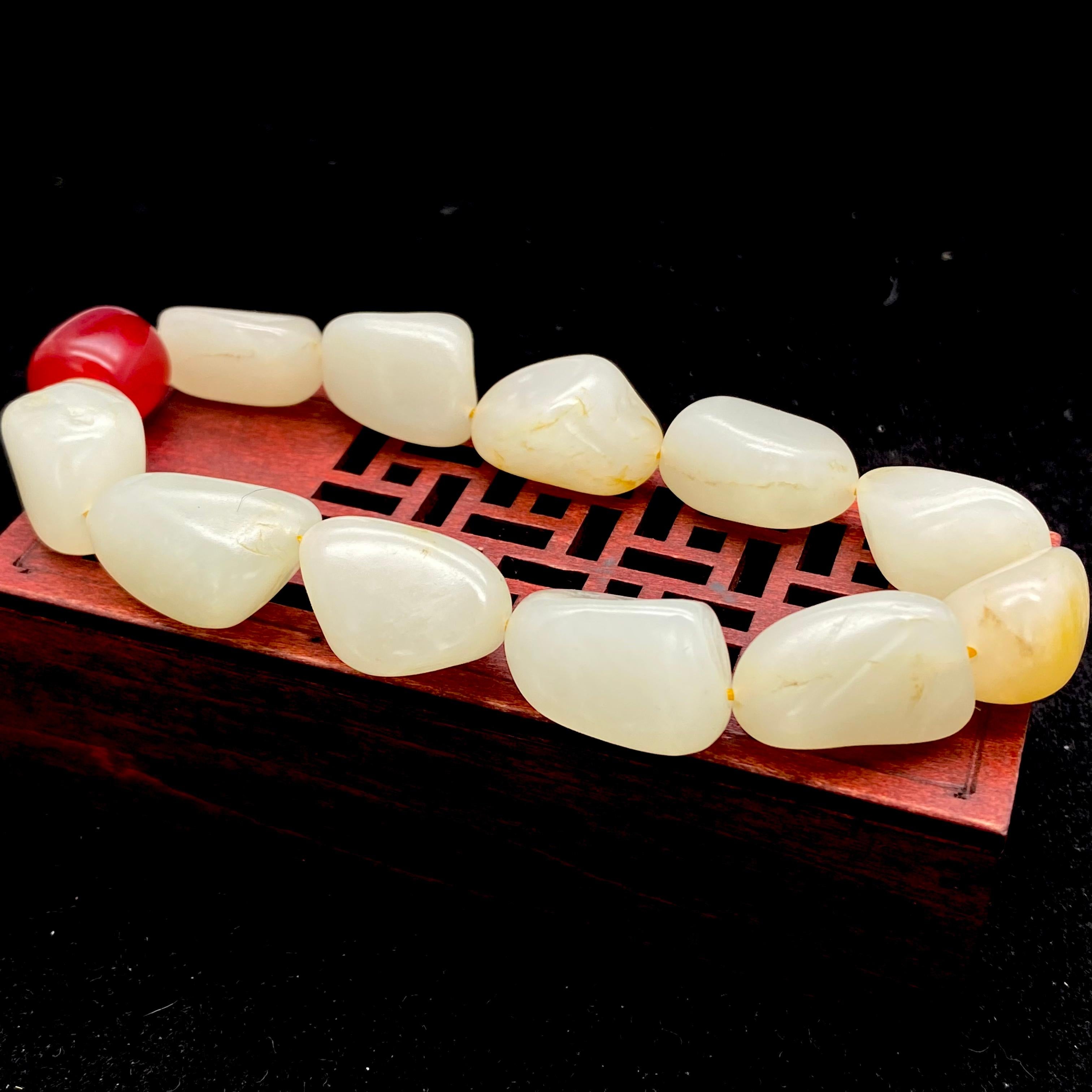 和田玉黄皮【精品手串】（60.3g）