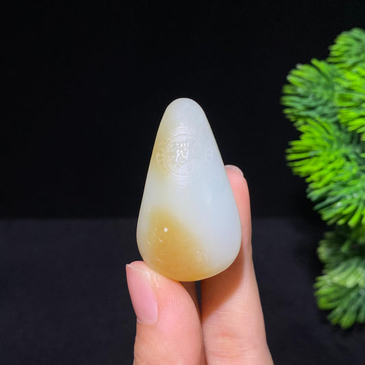 和田糖白玉观音挂件（37.6g）