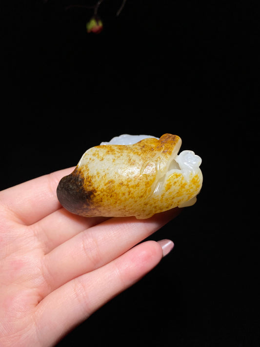 和田籽料白玉马上有福挂件（76.9g）