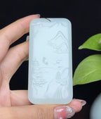 新疆和田玉且末糖羊脂玉平安无事牌（105.5g）