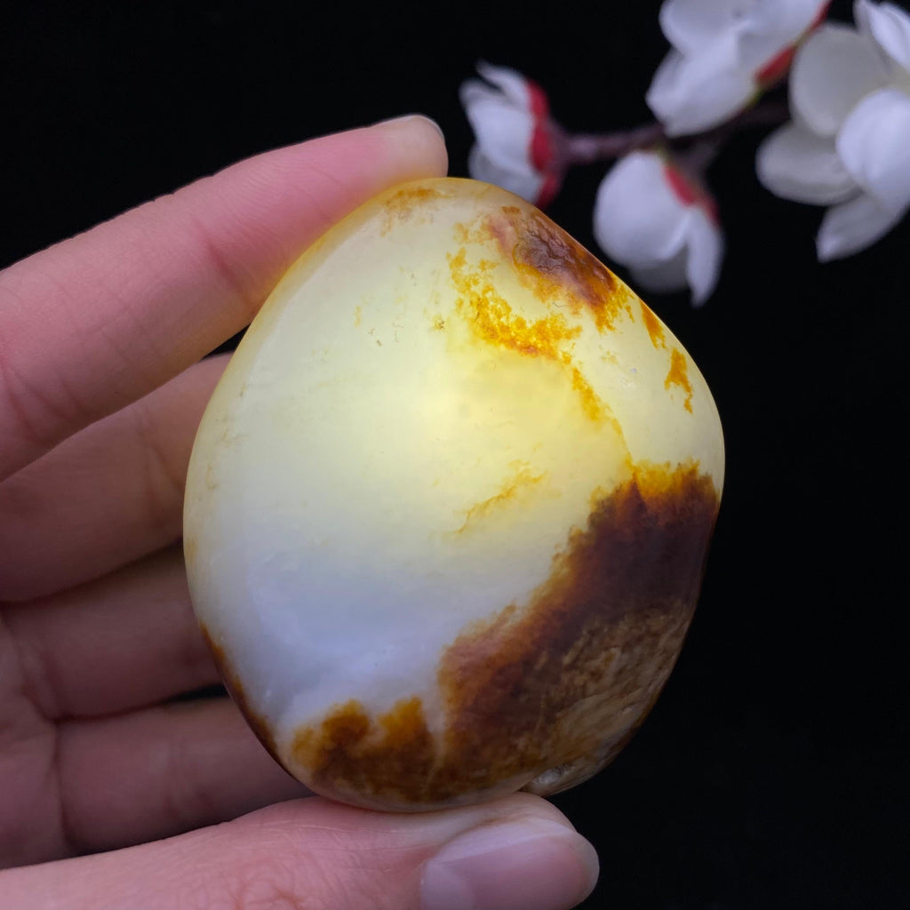 和田玉聚黄皮籽料原石（73g）