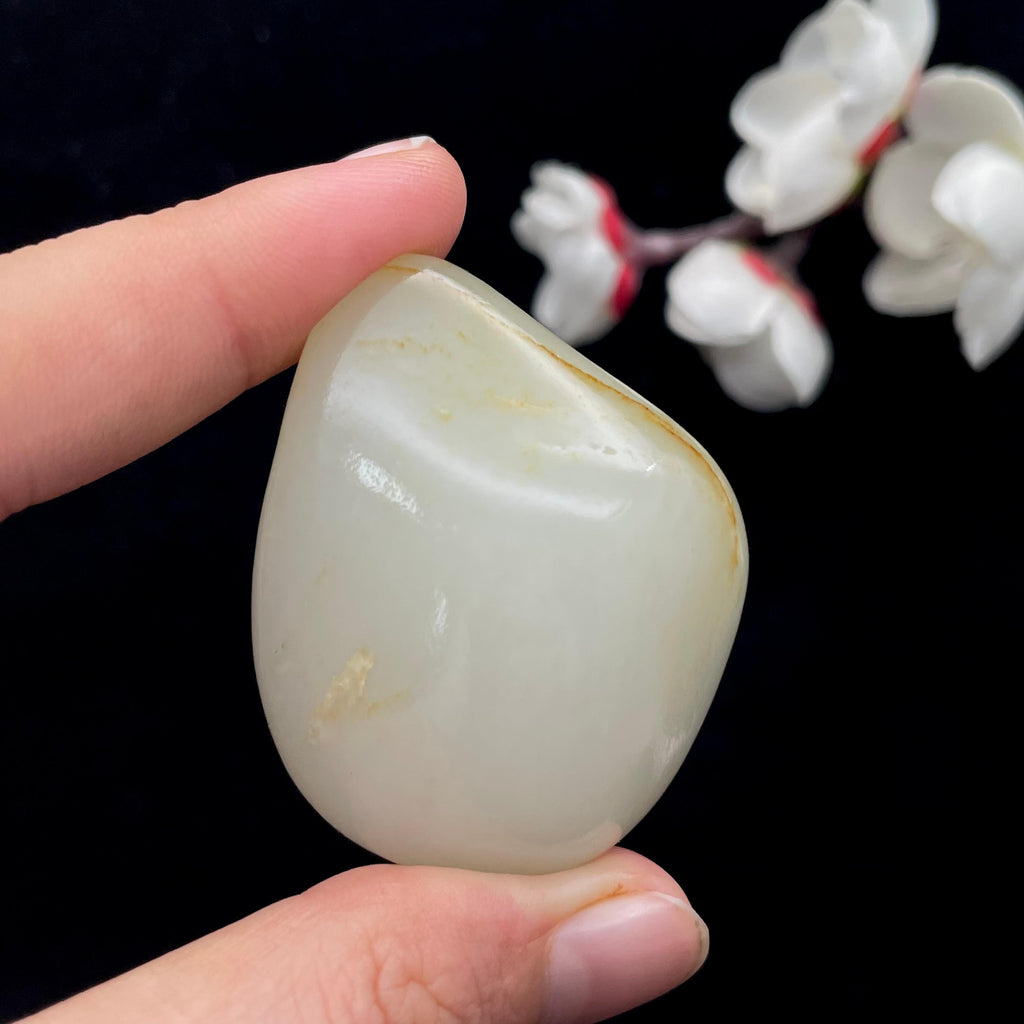 和田玉白玉带洒金皮籽料（49.2g）