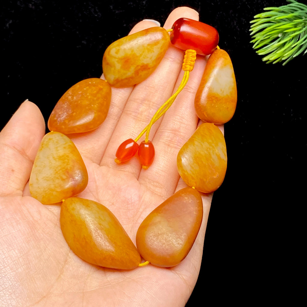 和田玉黄沁皮籽料手串（71.16g）