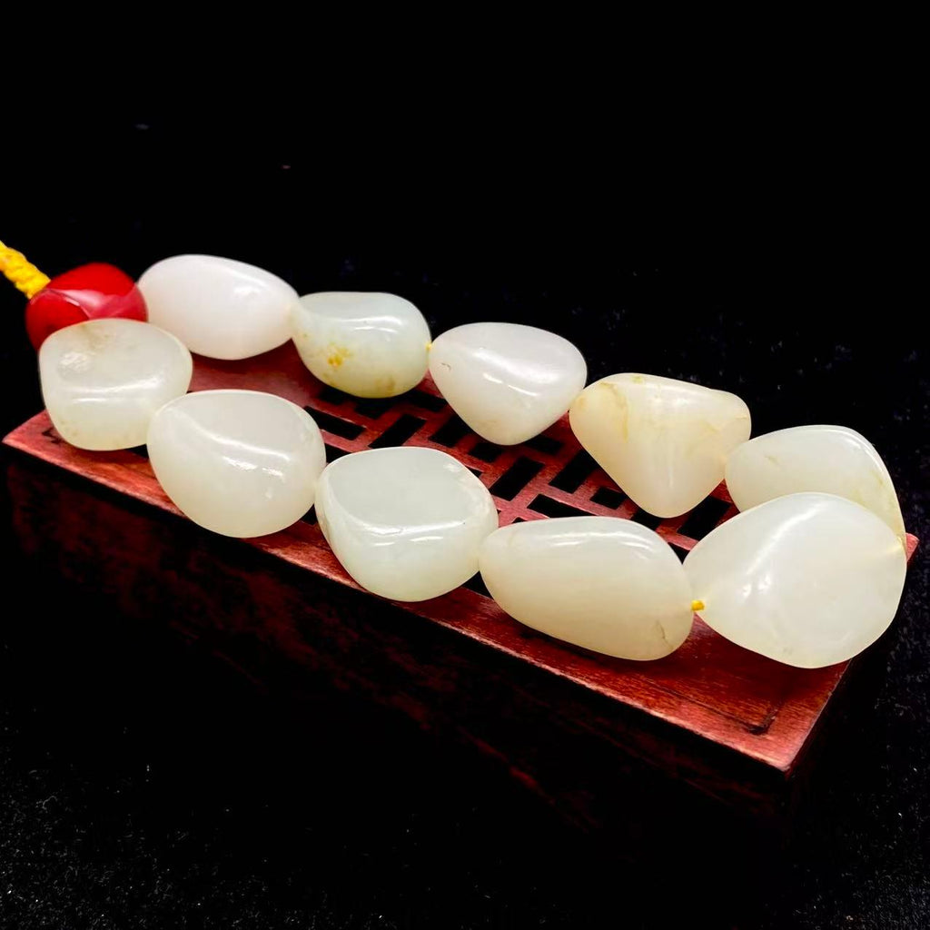 和田玉洒金皮籽料【精品手串】（67.8g）