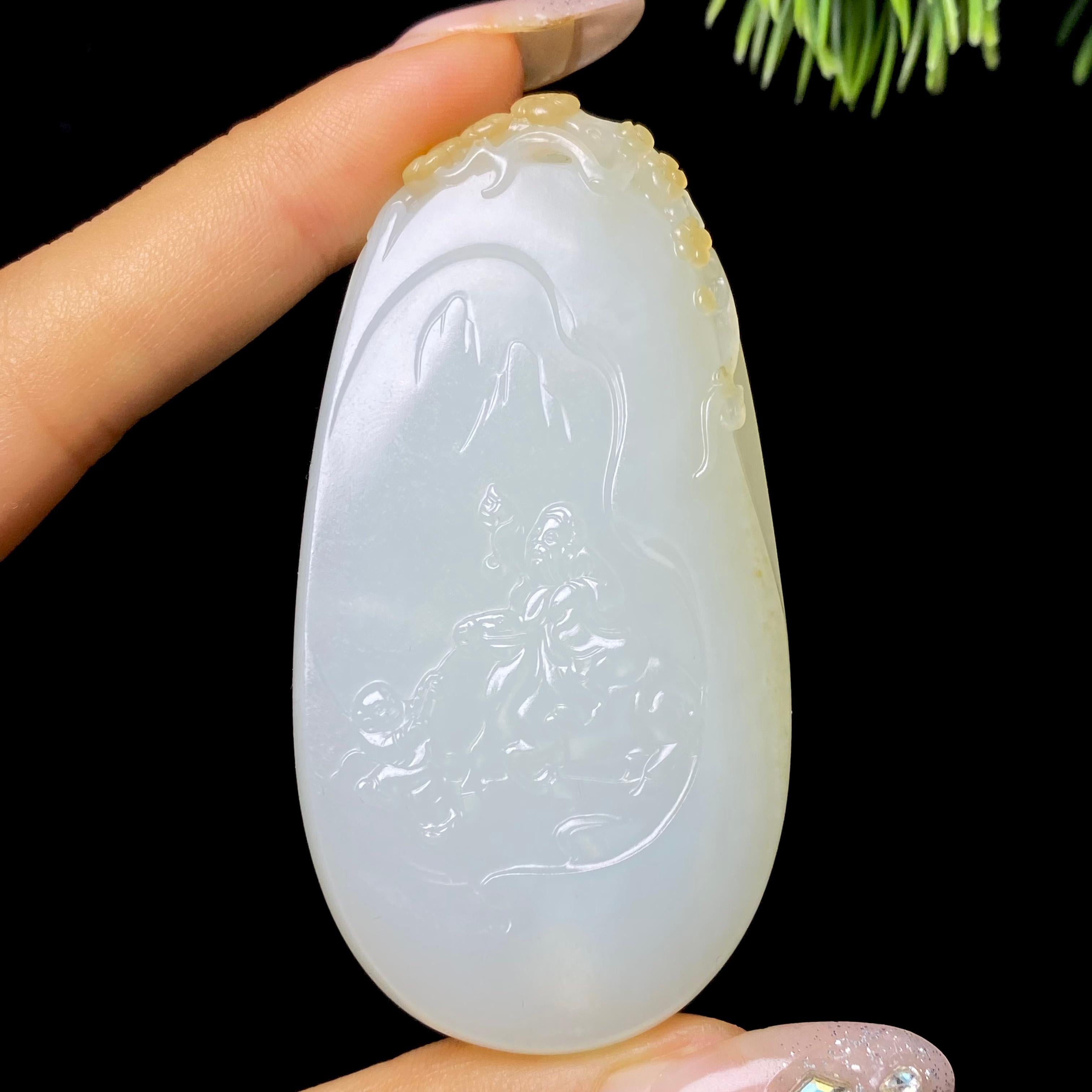 和田玉籽料老子出关挂件（53.9g）